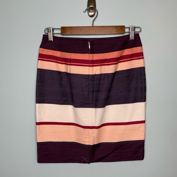 LOFT Purple Striped Textured Pencil Skirt - Picture 2 of 7